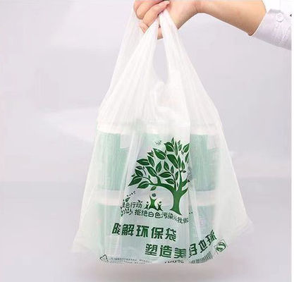 Het Vest Tote Biodegradable Disposable Bags van het roomMaïszetmeel