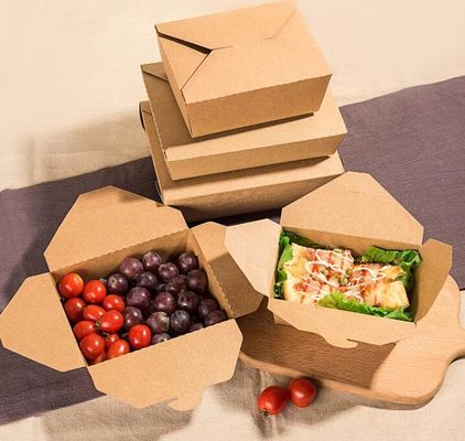 210*154mm Beschikbaar Kraftpapier Document Lunchvakje, Vierkant Bento Salad Box