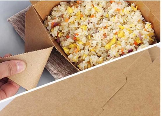 Geel Snel Voedsel en Meeneemvoedsel Verpakkingskraftpapier Document Lunchvakje