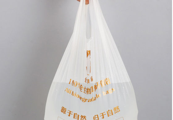 Vest Beschikbare Chemisch afbreekbare Plastic Zak, 14x50cm Druk het Winkelen Voedselzak