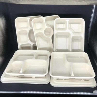 3 deel Natuurlijke Tarwe Biologisch afbreekbaar Straw Lunch Bento Box Disposable