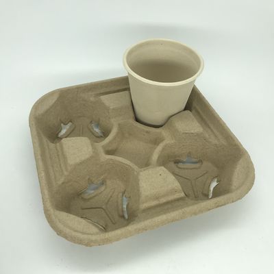Het Document van Tray Biodegradable Pulp 2&amp;4 van de koffiekop de Kopdragers voor halen het Verschepen weg