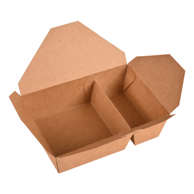 Kraftpapier-Document 2 het Vakje van de 3 Compartimentenlunch haalt het Wegwerpproduct van de Voedselcontainer weg
