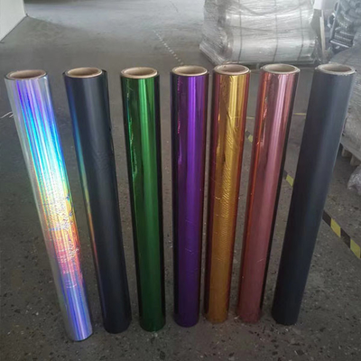Kleur rood gemetalliseerde Mylar film, zilver goud gemetalliseerde pet film 12mic voor laminaat in papier en doos voering