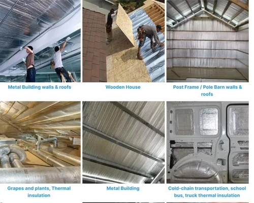 Eenvoudig of dubbel reflecterend geweven weefsel Aluminiumfolie ondersteund Geweven weefsel Warmte-isolatie