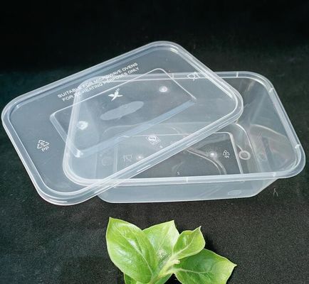 Zwarte Beschikbare pp Plastic het Voedselcontainer van 1000ml Microwavable