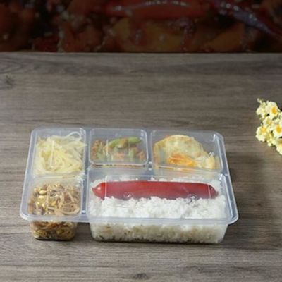 Goede de Lunchdoos van het Natuurlijke voeding Transparante pp 5 Compartiment met Microwable