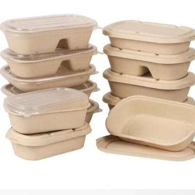 Composteerbare de Lunchdoos van 700ml 850ml 1000ml 100% voor Niet gebleekt Hotelrestaurant