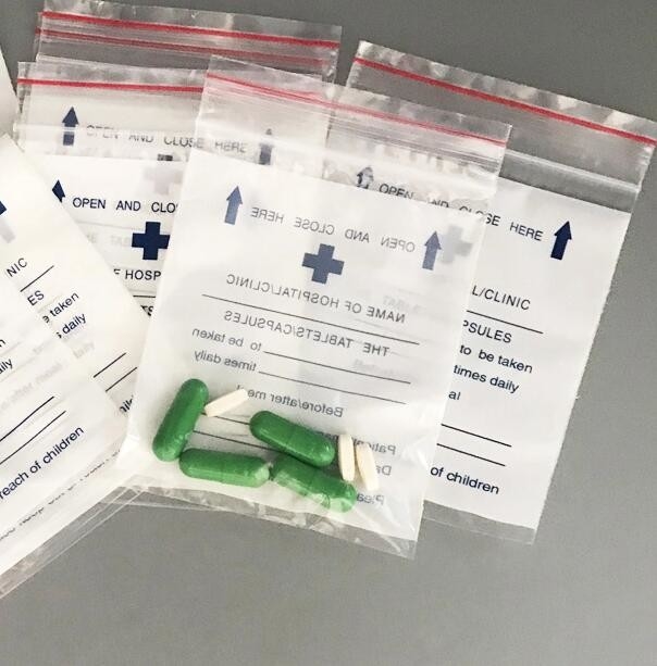 Dubbele zak rits transparante verpakkingsfolie milieuvriendelijk Plastic Liquid Bio Hazard Bio Hazard Medisch PE Pathologische zegelzak