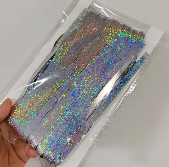 Decoratief laser zilver regen zijde deur gordijn 1x2m bruiloft verjaardagsfeest met dubbelzijdige tape