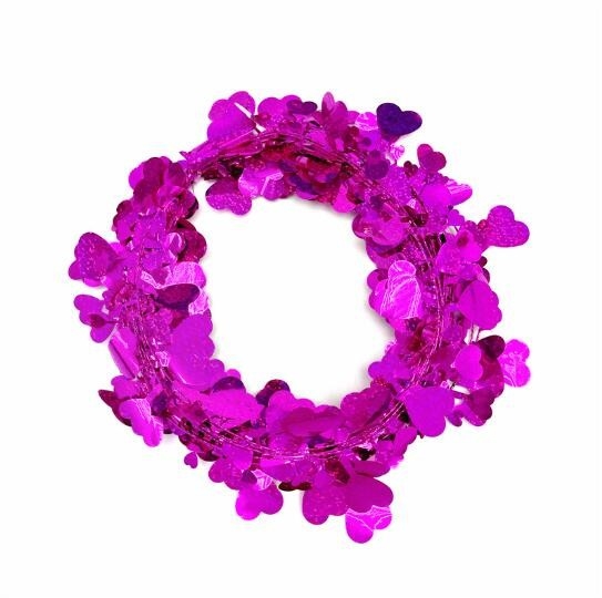 Liefdeskleuren strepen trek bloemen decoratie, Valentijnsdag krans liefde draad krans