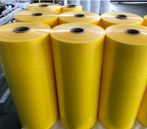 Kleur Geel PE Warmteverminder / LLDPE Stretch Film Voor Verpakkingsfles / Drankverpakkingsbescherming