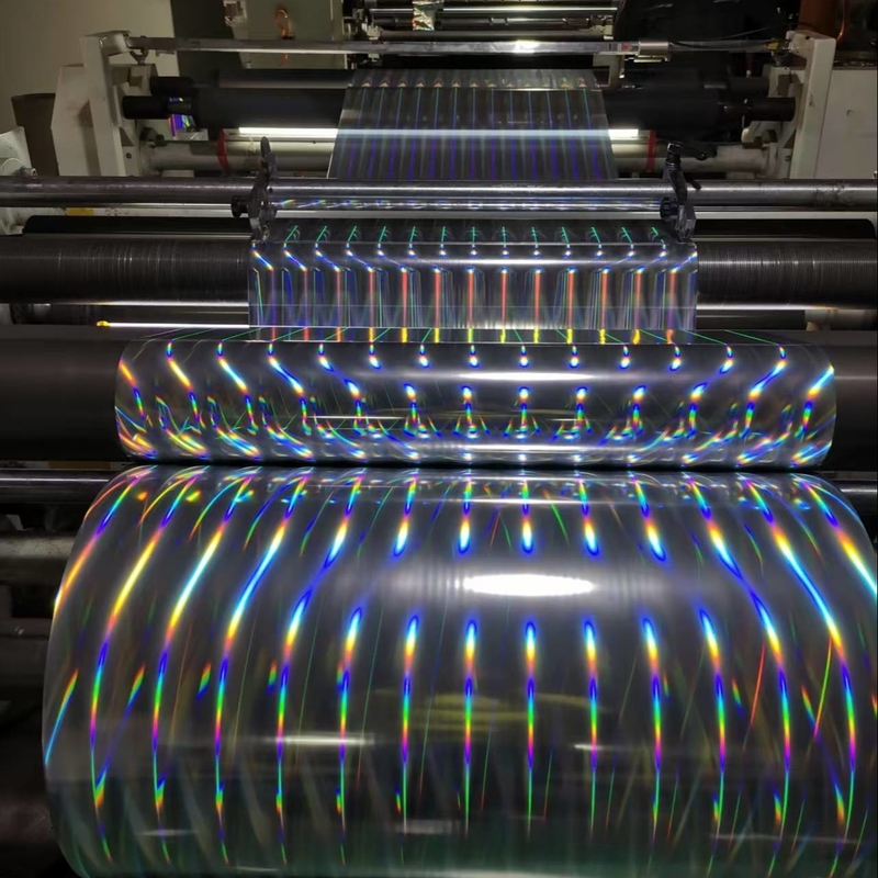 18um holografische Bopp-kleur Glitterfilm, horizontale lichtpijler BOPP-film voor geneesmiddelenverpakkingen